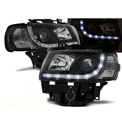 Scheinwerfer Tagfahrlicht Schwarz passend für VW T4 08.96-03.03 BUS