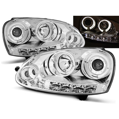 Scheinwerfer Angel Eyes Chrom passend für VW GOLF 5 10.03-09