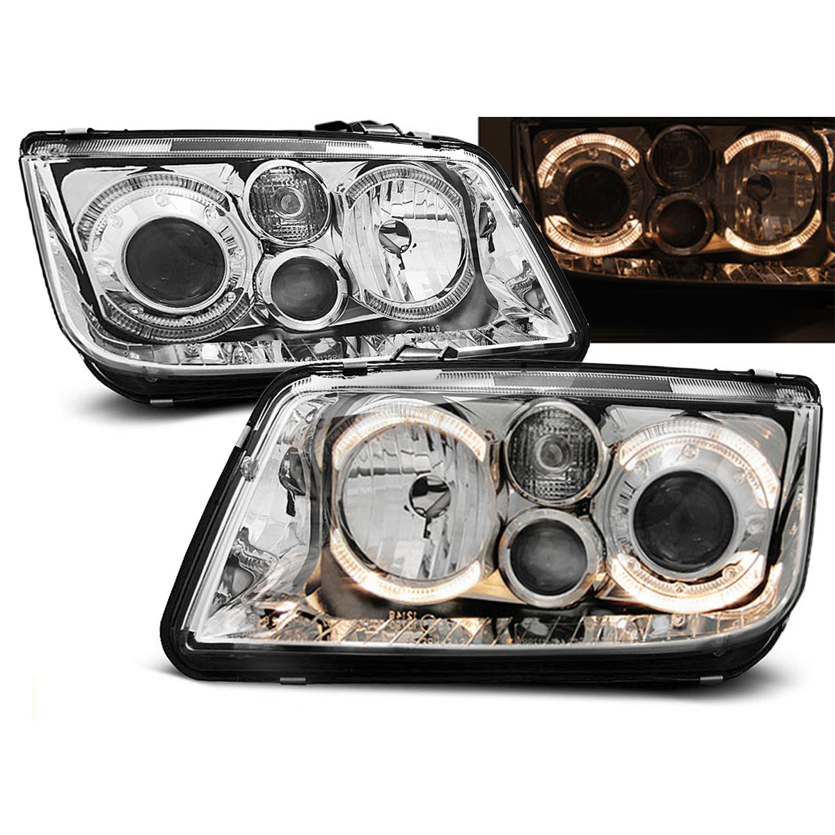 Scheinwerfer Angel Eyes Chrom passend für VW BORA 09.98-07.05