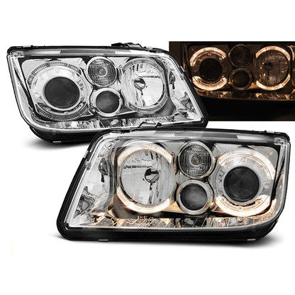 Scheinwerfer Angel Eyes Chrom passend für VW BORA 09.98-07.05