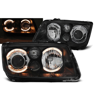 Scheinwerfer Angel Eyes Schwarz passend für VW BORA 09.98-07.05