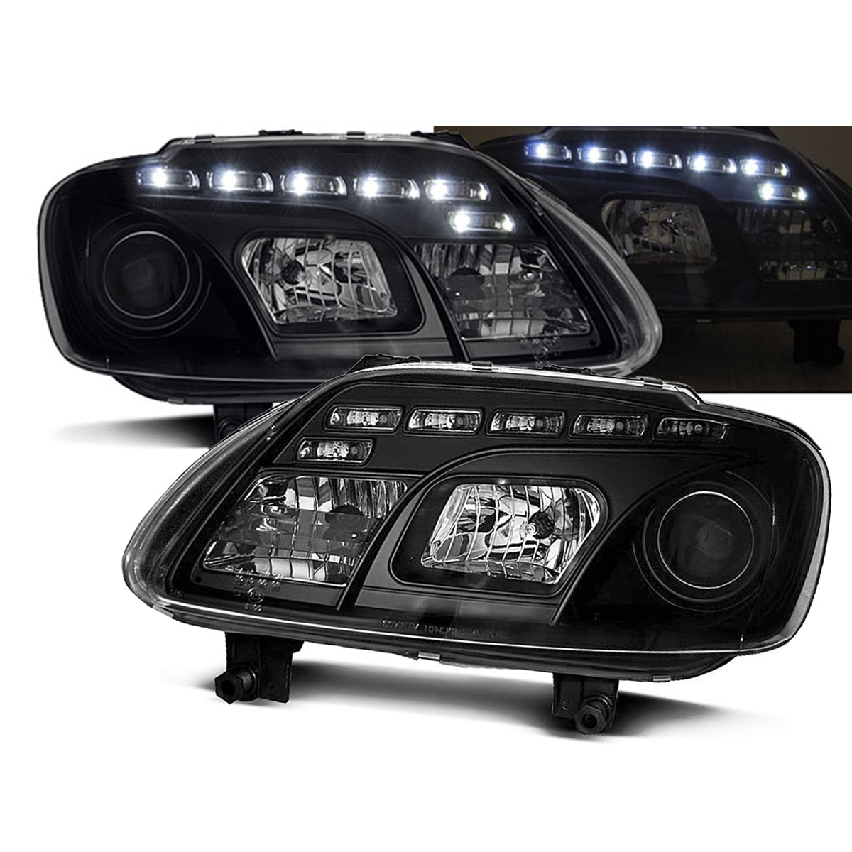 Scheinwerfer Tagfahrlicht Schwarz passend für VW TOURAN 02.03-10.06 / CADDY