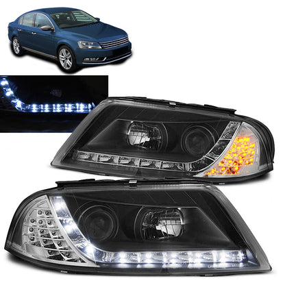Scheinwerfer Daylight Schwarz passend für VW Passat 3BG B5 FL 09.00-03.05