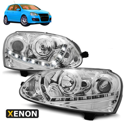 Xenon Scheinwerfer Daylight Chrom passend für VW Golf 5 03-08