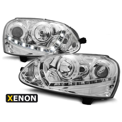 Xenon Scheinwerfer Daylight Chrom passend für VW Golf 5 03-08