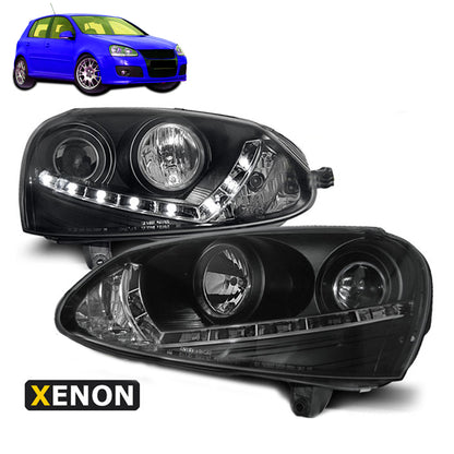 Xenon Scheinwerfer Daylight Schwarz passend für VW Golf 5 03-08
