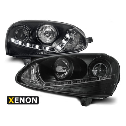 Xenon Scheinwerfer Daylight Schwarz passend für VW Golf 5 03-08