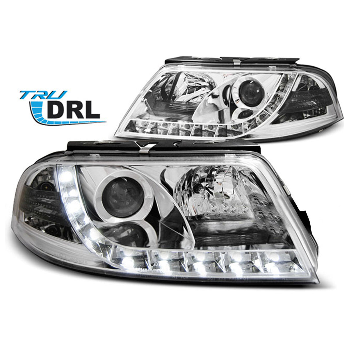 Scheinwerfer True DRL Chrom passend für VW Passat 3BG 09.00-03.05