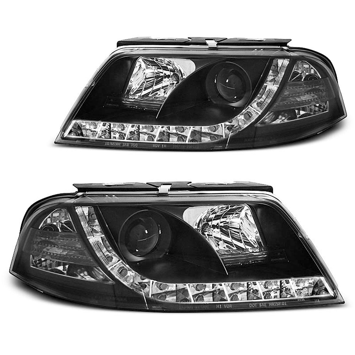 Scheinwerfer True DRL Schwarz passend für VW Passat 3BG 09.00-03.05