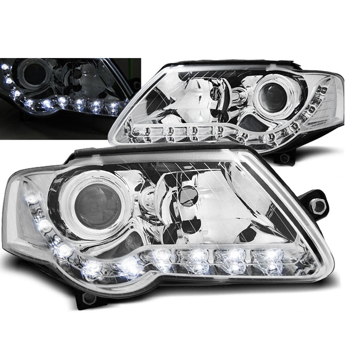 Scheinwerfer Daylight Chrom passend für VW Passat B6 3C 03.05-10