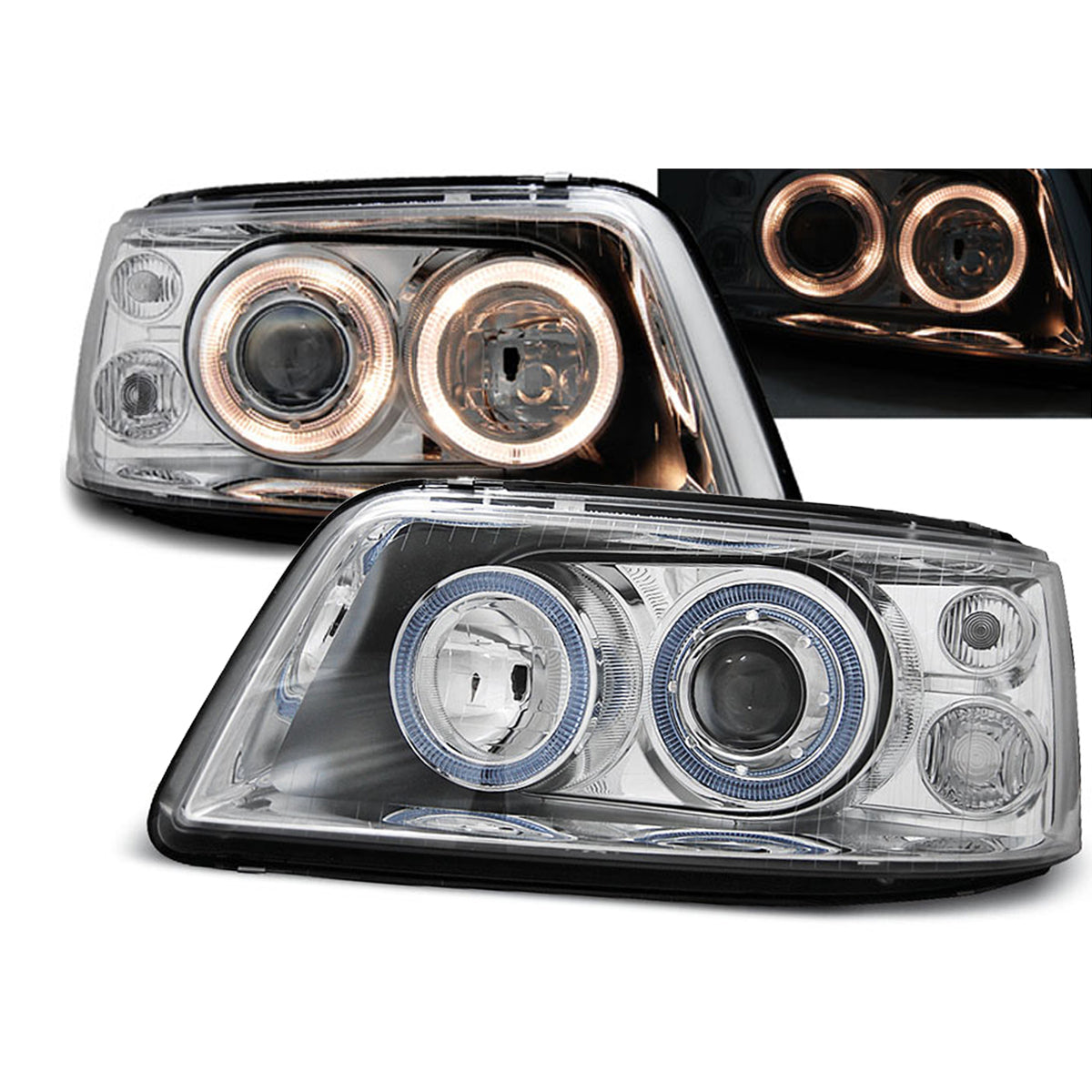 Scheinwerfer Angel Eyes Chrom passend für VW T5 04.03-08.09
