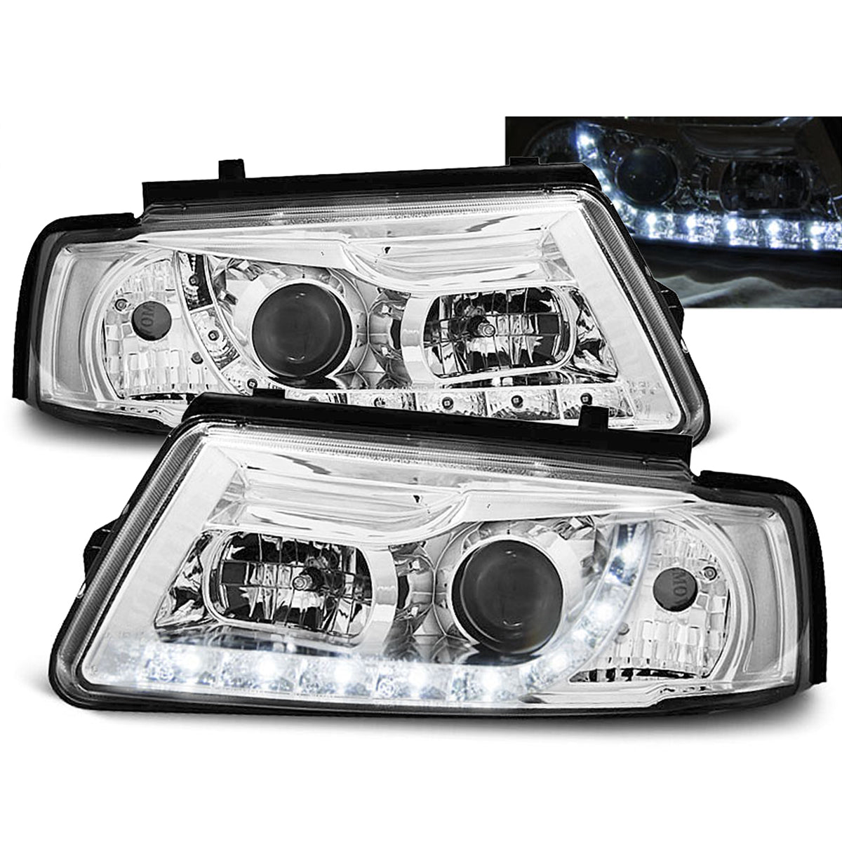 Scheinwerfer Daylight Chrom passend für VW Passat B5 11.96-08.00