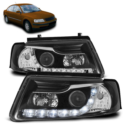 Scheinwerfer Daylight Schwarz passend für VW Passat B5 11.96-08.00