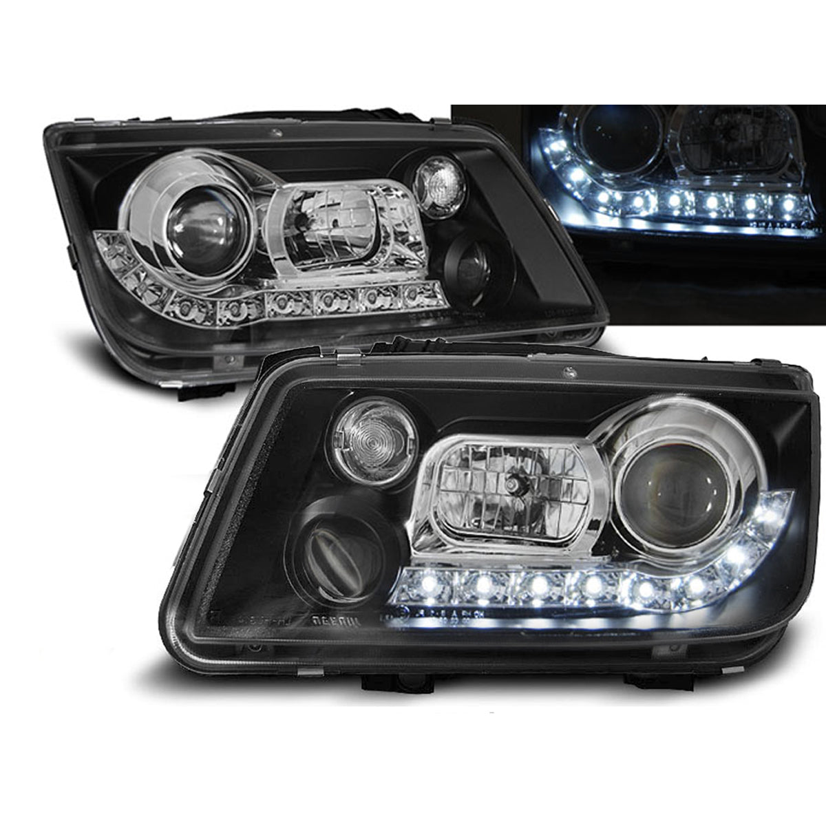 Scheinwerfer Daylight Schwarz passend für VW Bora 09.98-05.05