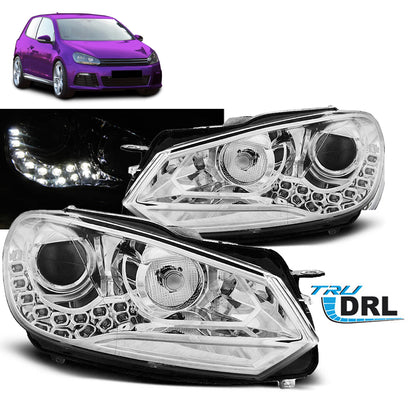 Scheinwerfer True DRL Chrom passend für VW Golf 6 10.08-12