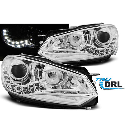 Scheinwerfer True DRL Chrom passend für VW Golf 6 10.08-12