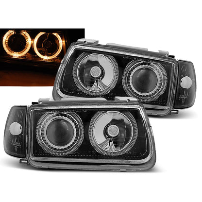 Scheinwerfer Angel Eyes Schwarz passend für VW Polo 6N 10.94-09.99