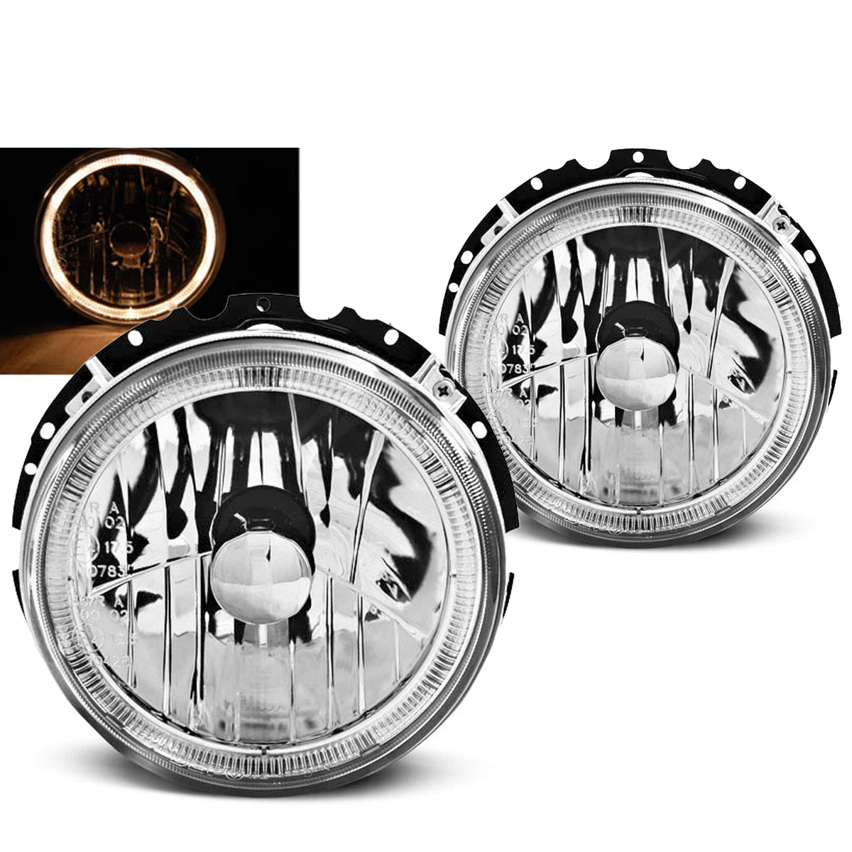 Scheinwerfer Angel Eyes Chrom passend für VW Golf 1 05.74-07.83