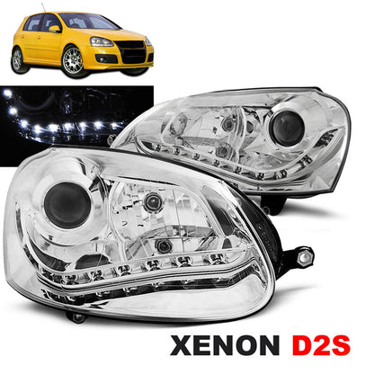 Xenon Scheinwerfer Chrom passend für VW Golf 5