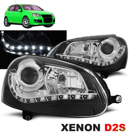 Xenon Scheinwerfer Schwarz passend für VW Golf 5