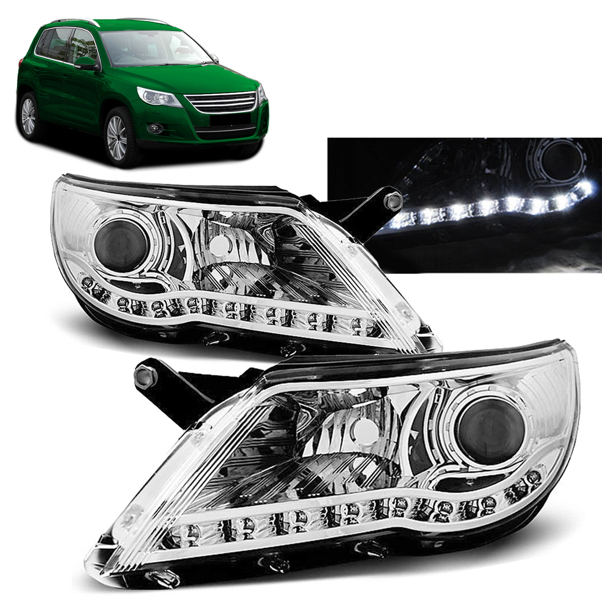 Scheinwerfer Daylight Chrom passend für VW Tiguan 10.07-11