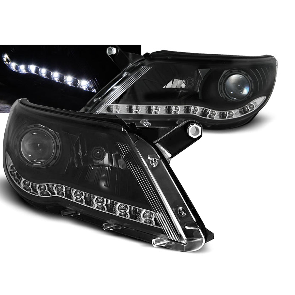 Scheinwerfer Daylight Schwarz passend für VW Tiguan 10.07-11