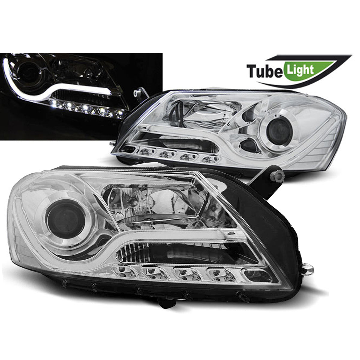 Scheinwerfer Tube Light Chrom passend für VW Passat B7 10.10-10.14