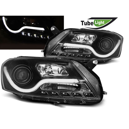 Scheinwerfer Tube Light Schwarz passend für VW Passat B7 10.10-10.14