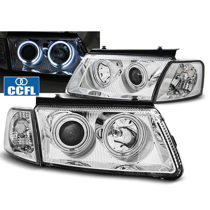 Scheinwerfer Angel Eyes CCFL Chrom passend für VW Passat B5 3B 11.96-08.00