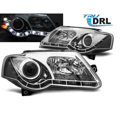Scheinwerfer True DRL Chrom passend für VW Passat B6 3C 03.05-10