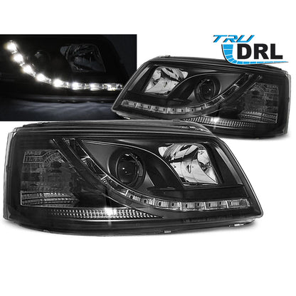 Scheinwerfer True DRL Schwarz passend für VW T5 04.03-08.09