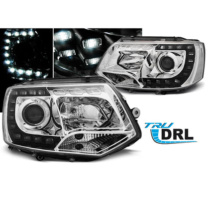 Scheinwerfer True DRL Chrom passend für VW T5 2010-2015