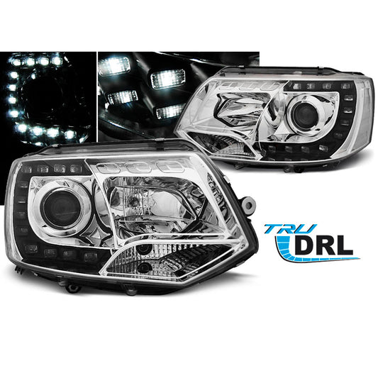 Scheinwerfer True DRL Chrom passend für VW T5 2010-2015