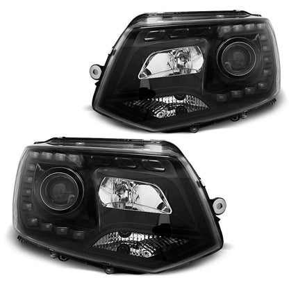 Scheinwerfer True DRL Schwarz passend für VW T5 2010-2015