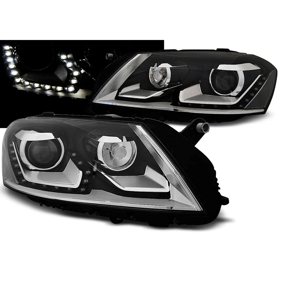 Scheinwerfer Daylight Schwarz passend für VW Passat B7 10.10-10.14