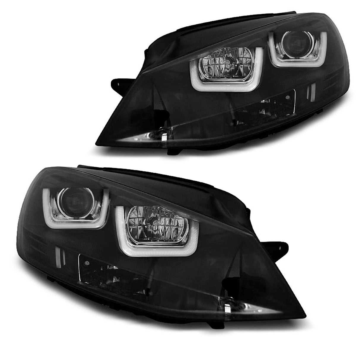 Scheinwerfer U-LED Light Schwarz passend für VW Golf 7 11.12-17