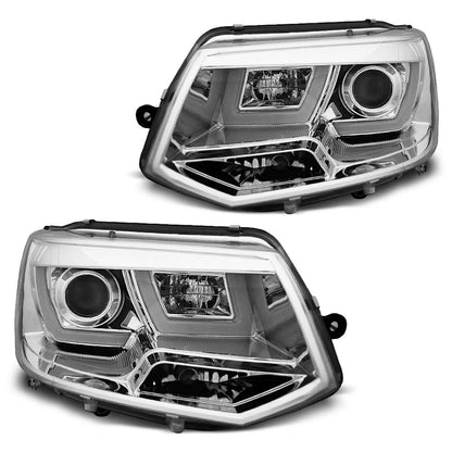 Scheinwerfer U-LED Licht Chrom passend für VW T5 2010-2015