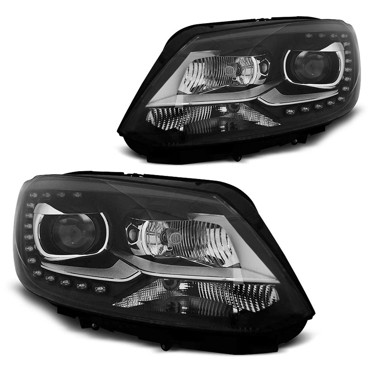 Scheinwerfer True DRL Schwarz passend für VW Touran II 08.10-15
