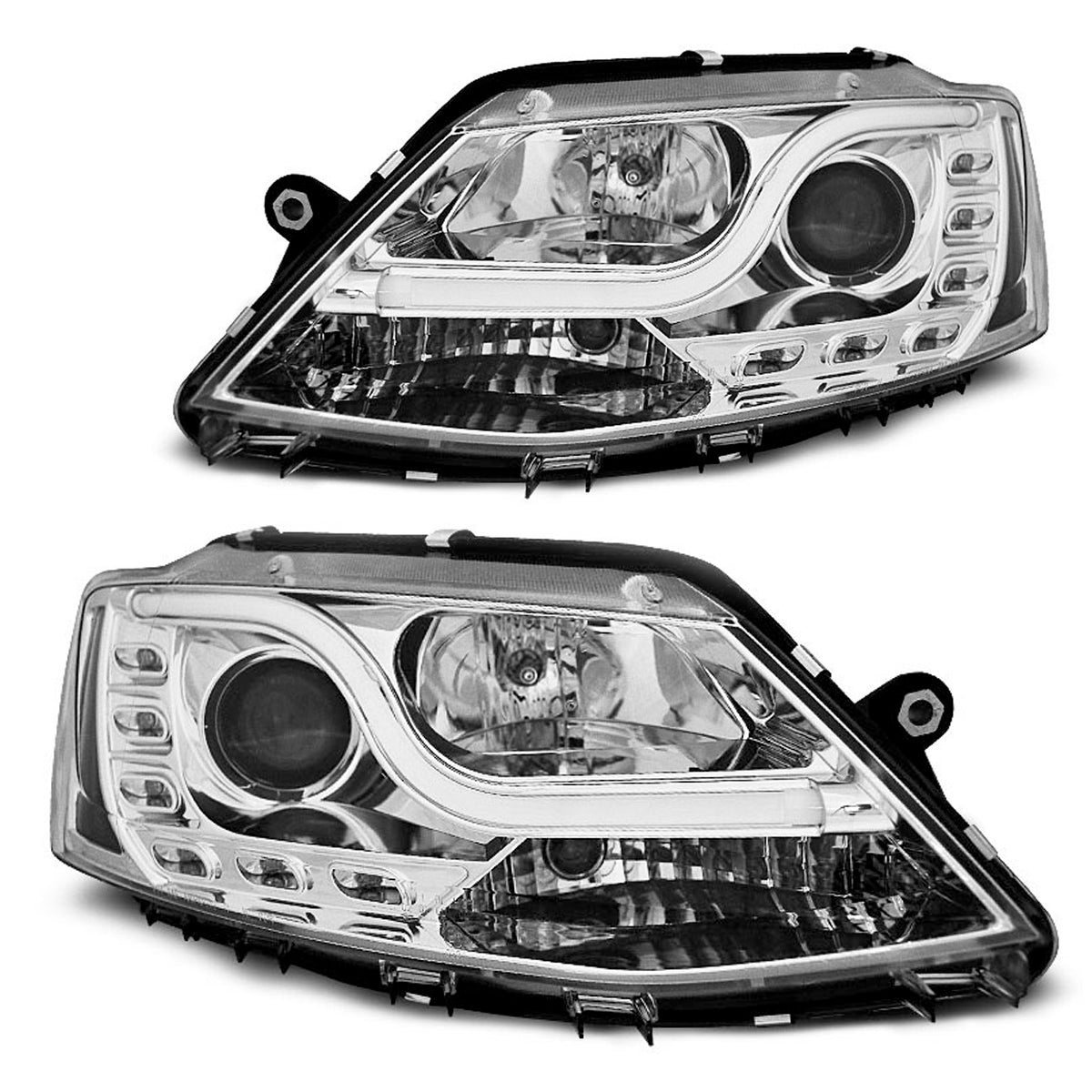 Scheinwerfer Röhrenlicht DRL Chrom passend für VW Jetta VI 1.11-18