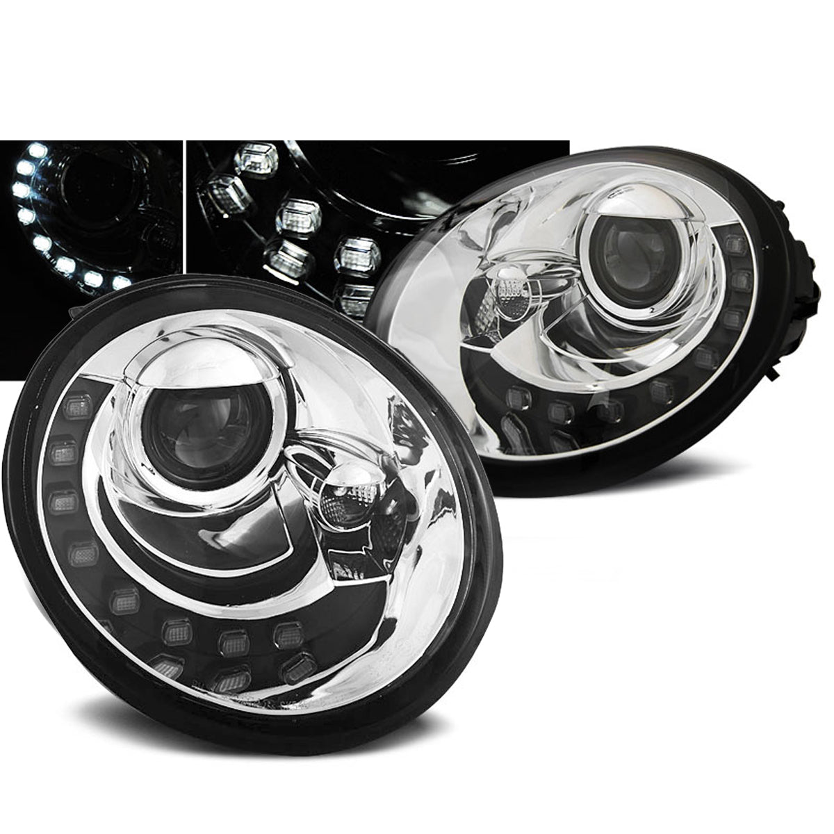 Scheinwerfer Tagfahrlicht Chrom passend für VW New Beetle 10.98-05.05
