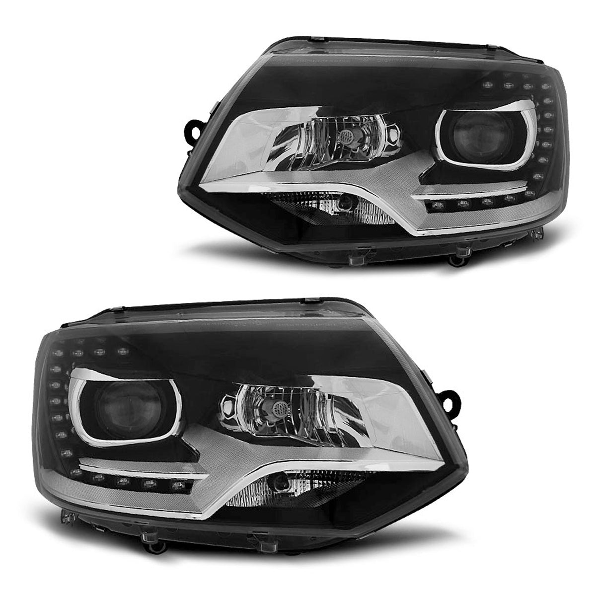 Scheinwerfer True DRL Schwarz passend für VW T5 2010-15