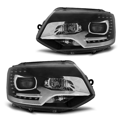Scheinwerfer True DRL Schwarz passend für VW T5 2010-15