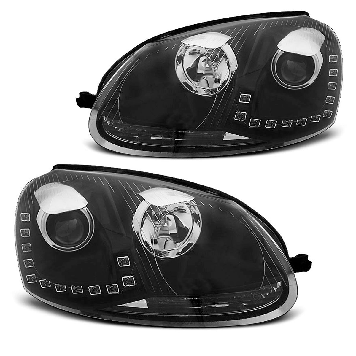 Scheinwerfer True DRL Schwarz passend für VW Golf 5 10.03-09