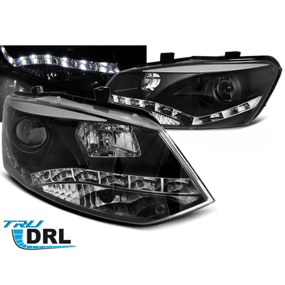 Scheinwerfer True DRL Schwarz passend für VW Polo 6R 09-03.14