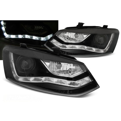 Scheinwerfer Tagfahrlicht Schwarz passend für VW Polo 6R 09-03.14