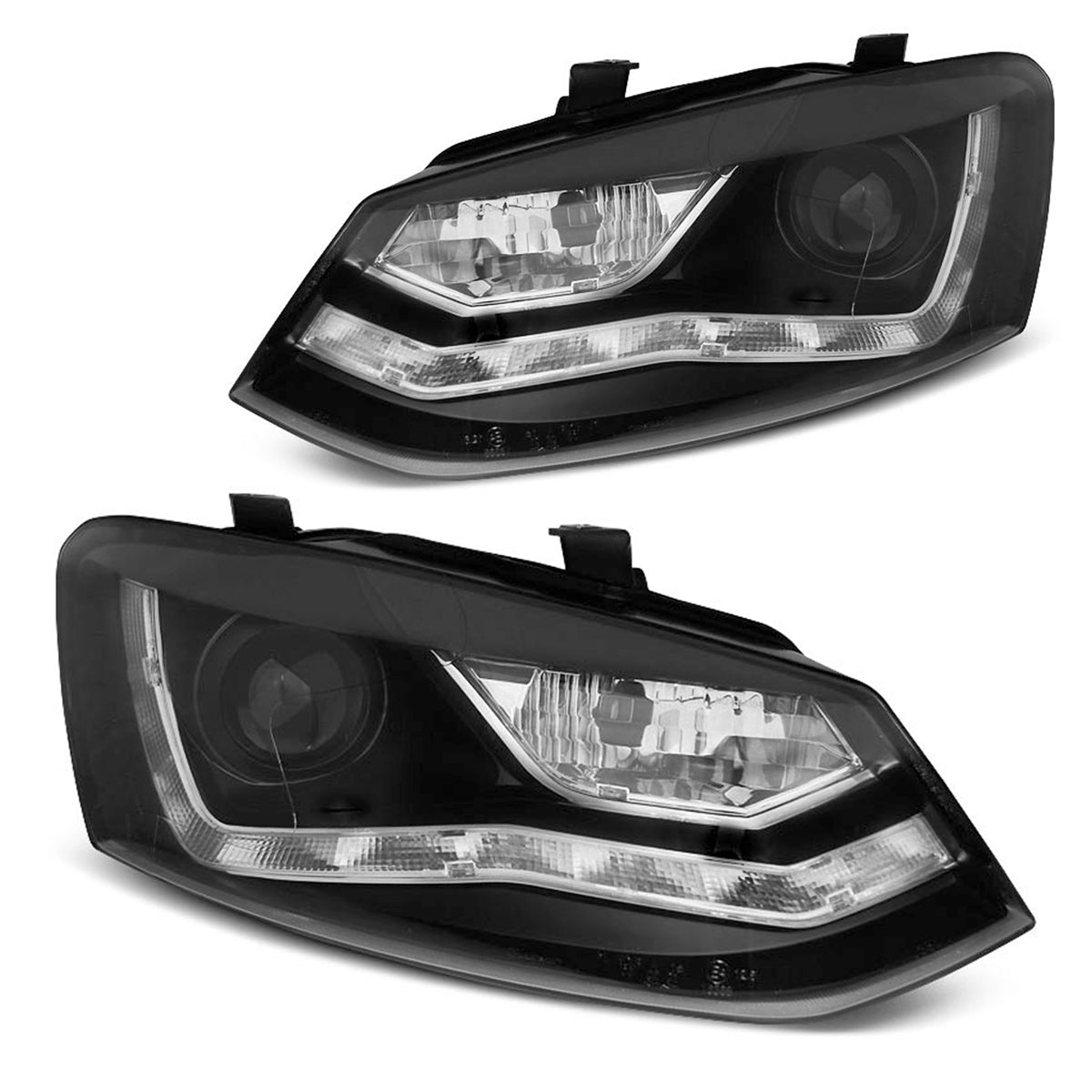 Scheinwerfer Tagfahrlicht Schwarz passend für VW Polo 6R 09-03.14