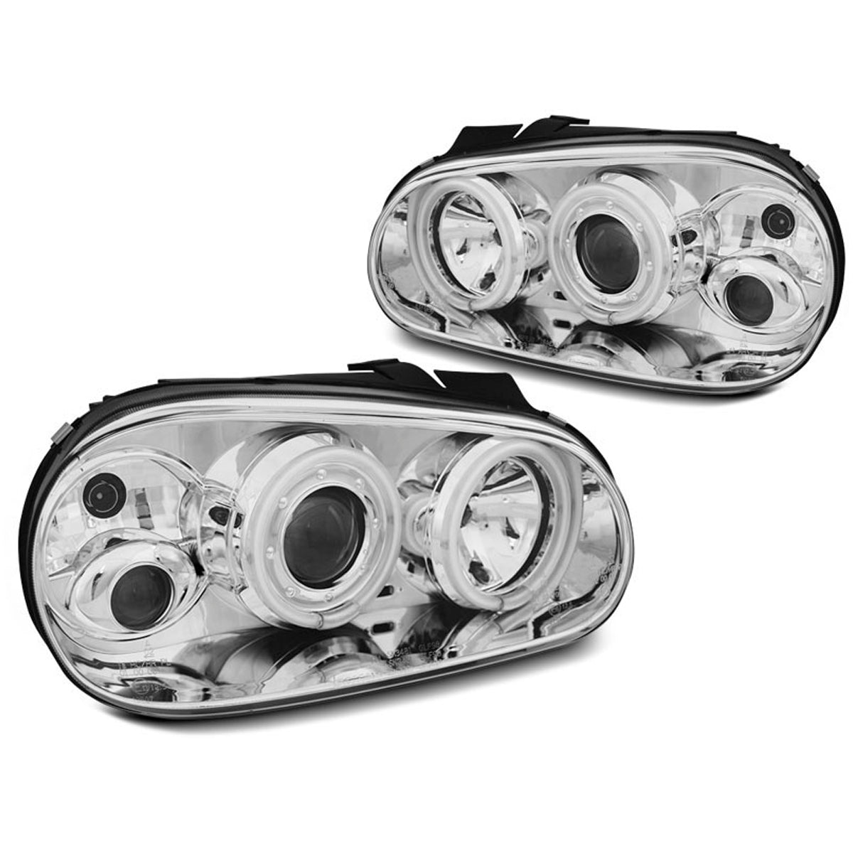 Scheinwerfer Angel Eyes CCFL Chrom passend für VW Golf 4 09.97-09.03