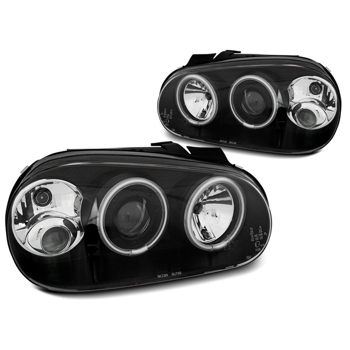 Scheinwerfer Angel Eyes CCFL Schwarz passend für VW Golf 4 09.97-09.03
