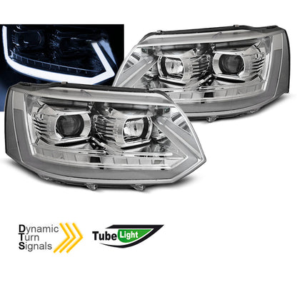 Scheinwerfer Tube Licht Chrom Seq passend für VW T5 2010-2015