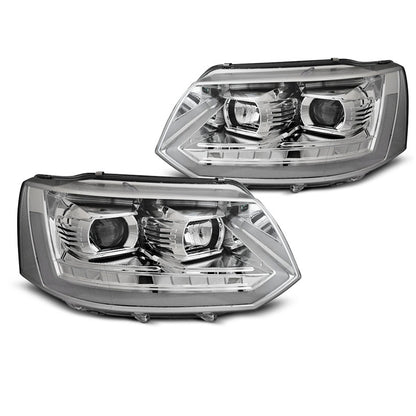 Scheinwerfer Tube Licht Chrom Seq passend für VW T5 2010-2015